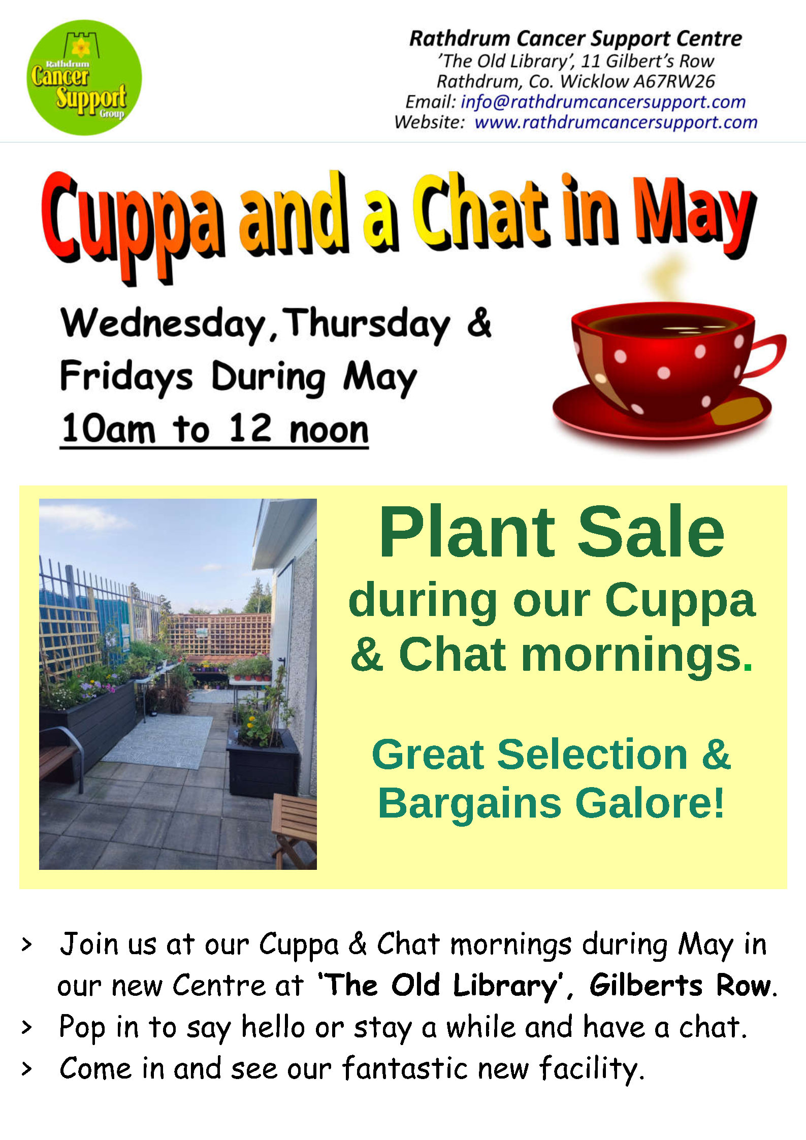 Cuppa&Chat Poster with PlantSale Cuppa & Plant Sale Poster