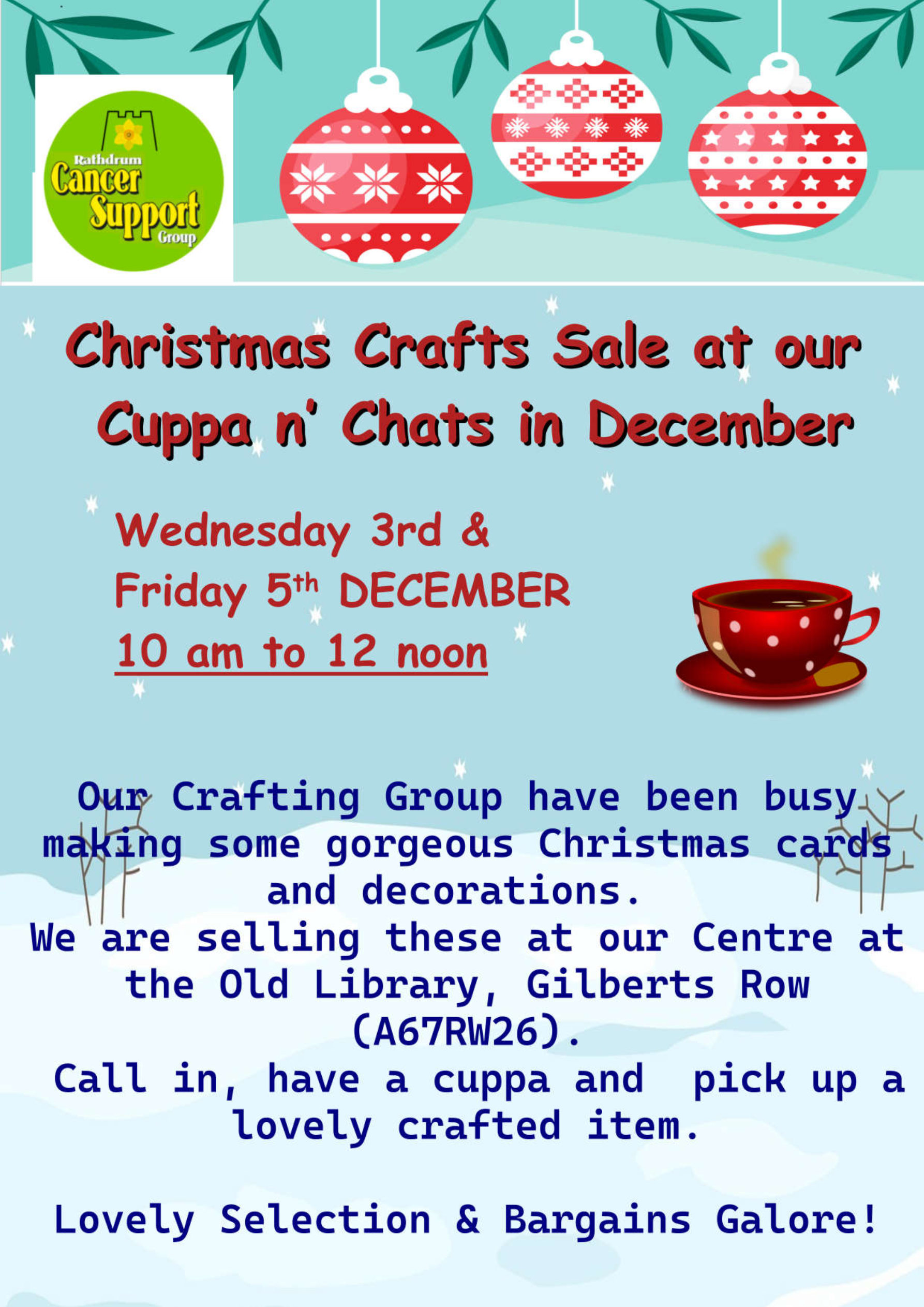 Crafts at Cuppa & Chat Craft Sale Poster